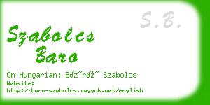 szabolcs baro business card